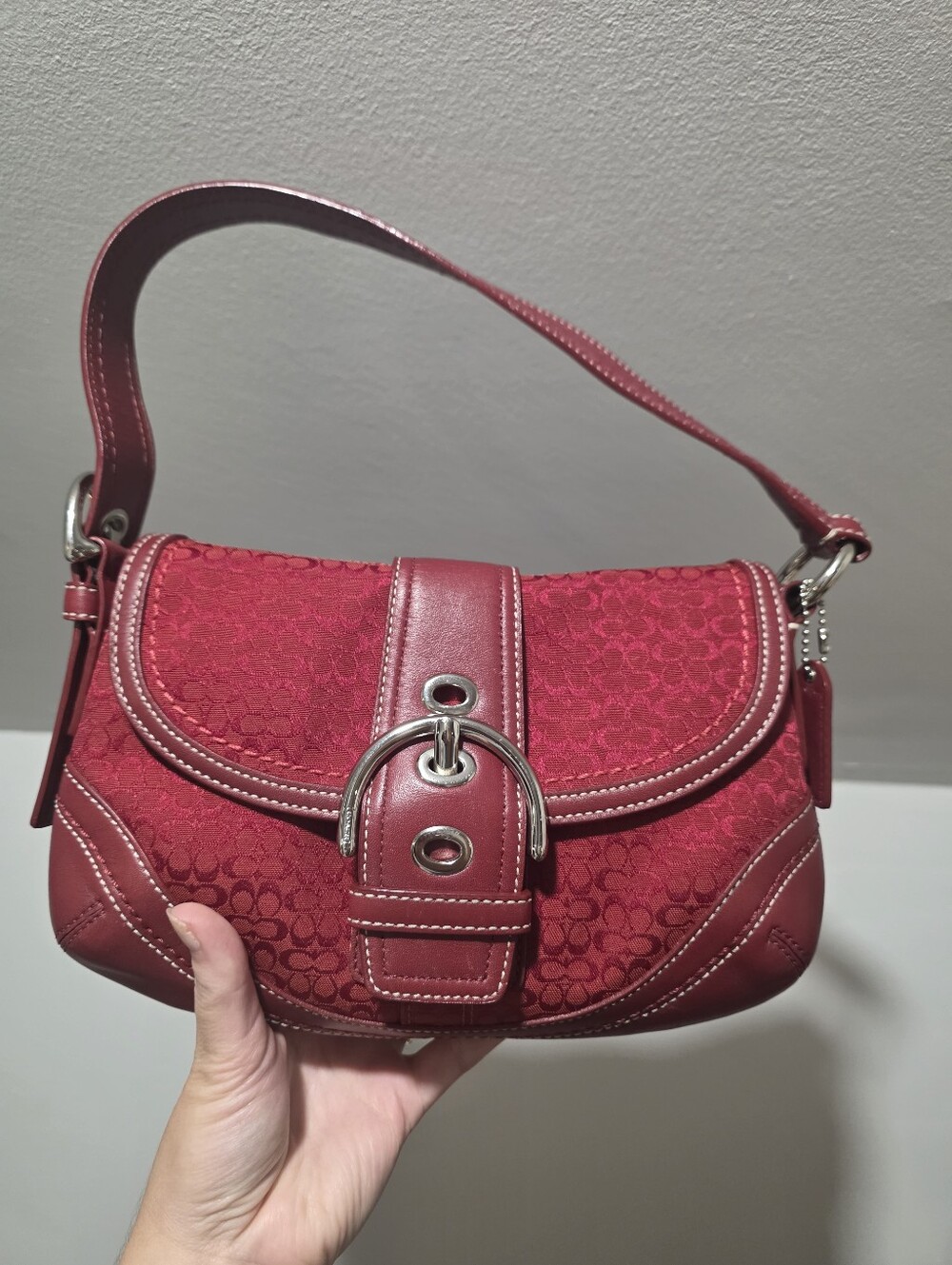 Red COACH Soho + Matching Wallet - Picture 3 of 12
